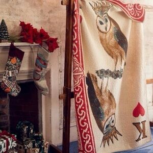 John Derain for Target 70"x50" Reversable King of Hearts Owl Card Quilt